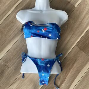 Zaful Bikini Set Red , White and Blue Stars NWT